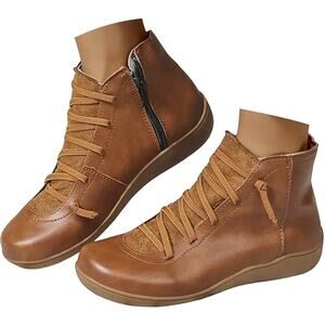 Ankle Boots Round Toe Casual Comfortable Lightweight Side Zipper Size 9US /40CN